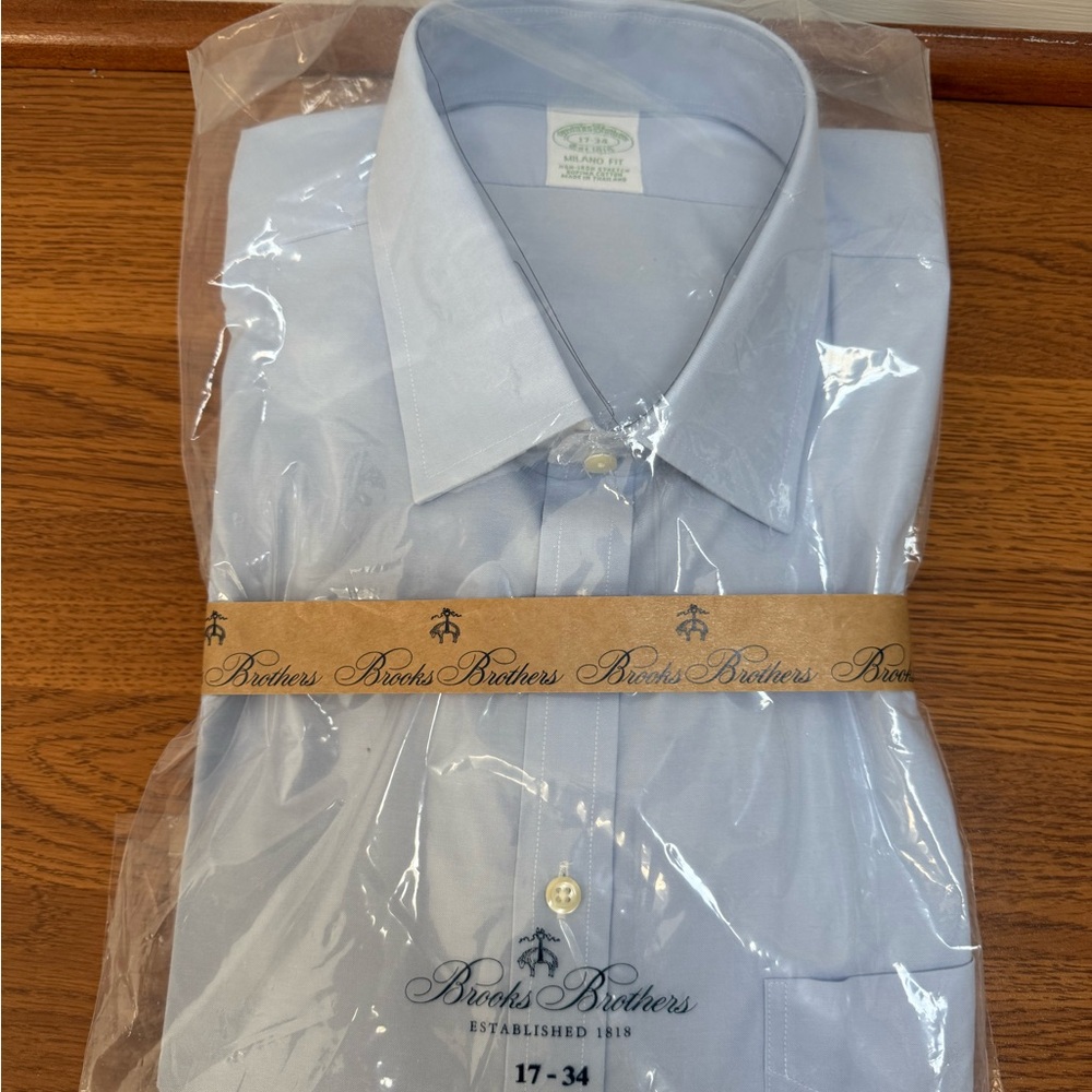 Brooks Brothers Sky Blue Dress Shirt - Milano Fit